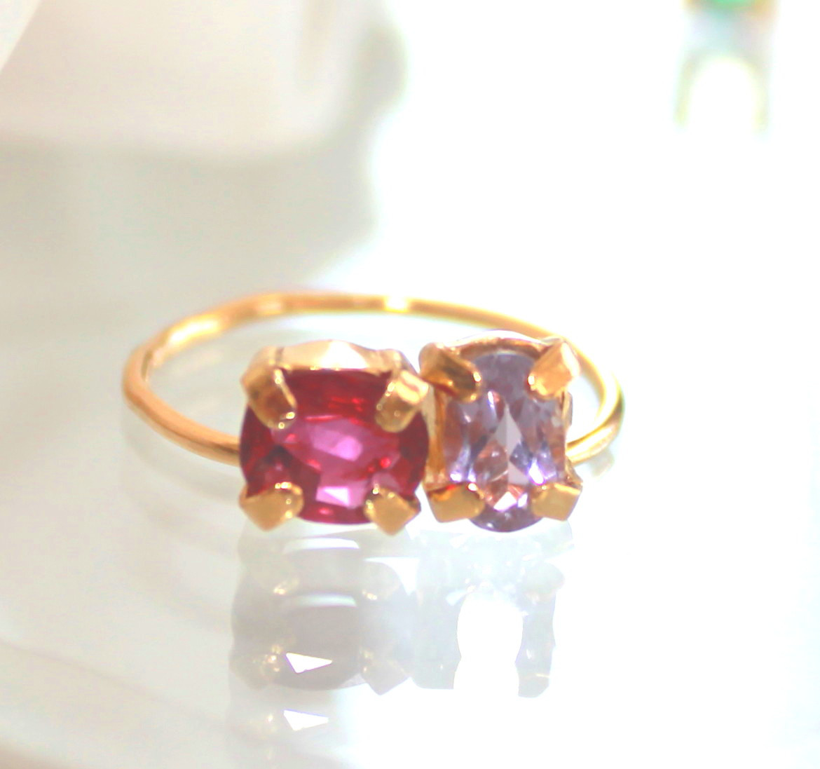 - purple berry - k10 Ruby & Amethyst Ring
