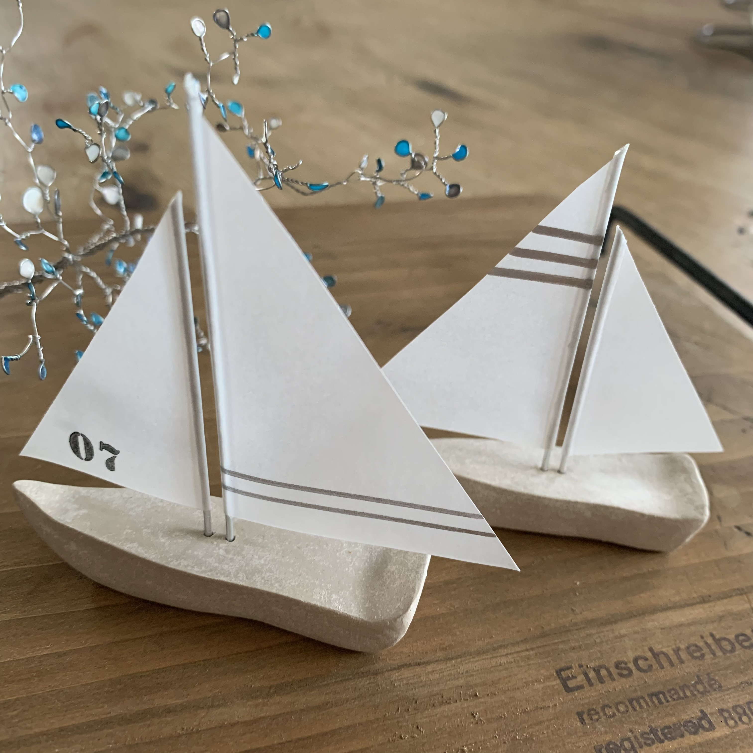 夏 置物 ミニチュアヨット 大（2個セット） その他インテリア