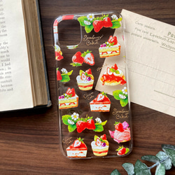 Strawberry Cakes clear case｜いちごスイーツのクリアスマホケース 1枚目の画像