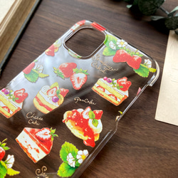 Strawberry Cakes clear case｜いちごスイーツのクリアスマホケース 3枚目の画像