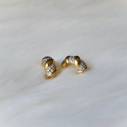 纏繞星際閃耀夭色邊界 古菫珠寶耳針式飾 品耳環 piercing earrings 第2張的照片