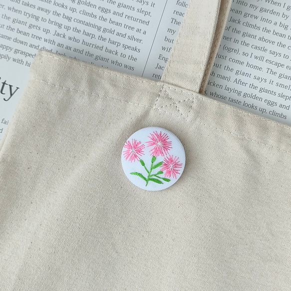 【受注生産】撫子の花刺繍ブローチ 5枚目の画像