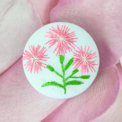 【受注生産】撫子の花刺繍ブローチ 3枚目の画像