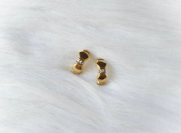 菱角接鑽青春春季日和 古菫珠寶耳針式飾 品耳環 piercing earrings 第2張的照片