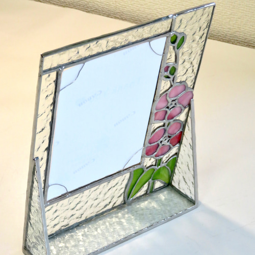 ステンドグラス ＊立葵のフォトフレーム＊ フォトフレーム・写真立て