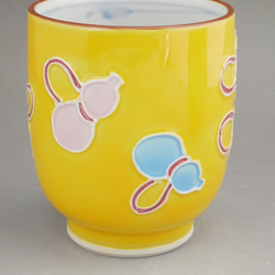 ◆產品編號12539 黃色交趾六葫蘆雲錦茶杯翔鳳小單品 第3張的照片