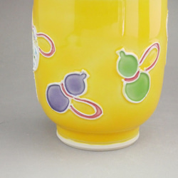 ◆產品編號12539 黃色交趾六葫蘆雲錦茶杯翔鳳小單品 第4張的照片