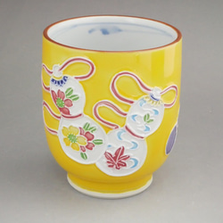 ◆產品編號12539 黃色交趾六葫蘆雲錦茶杯翔鳳小單品 第6張的照片
