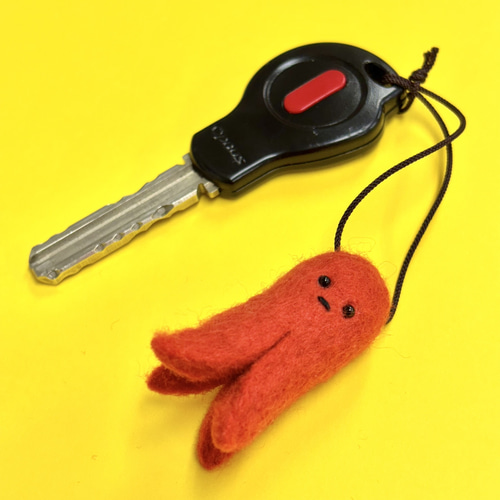 タコさんウインナーのストラップ】 羊毛フェルト キーホルダー