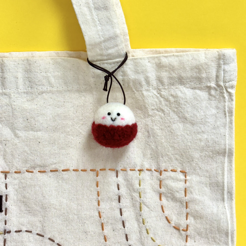 ライチのストラップ】 羊毛フェルト キーホルダー チャーム 傘マーカー