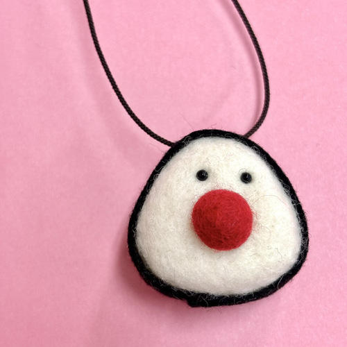 おにぎりのストラップ】 羊毛フェルト キーホルダー チャーム 傘