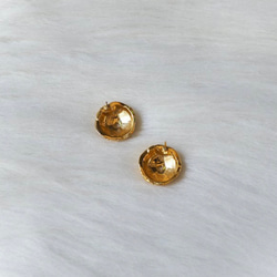 普普感圓飾線性繞點綴古菫珠寶耳針式飾品 耳環 vintage piercing 第4張的照片