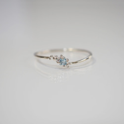 ＜特集掲載＞海の雫リング (silver×Aquamarine ) *〜ストーンカスタマイズ〜* 4枚目の画像