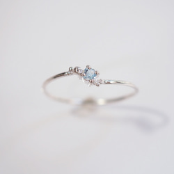 ＜特集掲載＞海の雫リング (silver×Aquamarine ) *〜ストーンカスタマイズ〜* 3枚目の画像