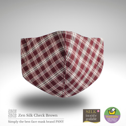 PSNY Zen Silk Check Brown Mask Silk ZZ20 第3張的照片