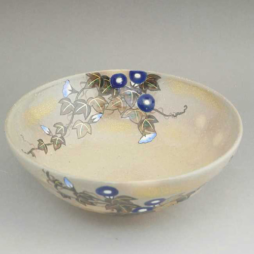 色絵琳派朝顔平茶碗　善昇 栗山園オンライン通販部 / 新品 色絵琳派朝顔平茶碗 山岡善昇