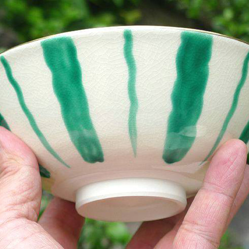 【茶道具】前田宝泉造　西瓜茶碗（紙箱）送料込 商品番号 5659 黄西瓜（すいか）平茶碗 宝泉 黄色 茶碗・めし碗