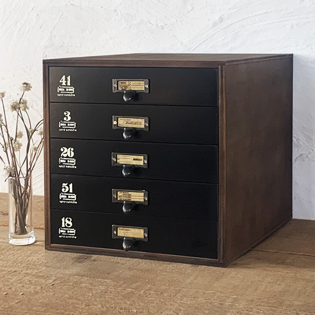 書類ケース5段 ツートンブラック BREA-1811