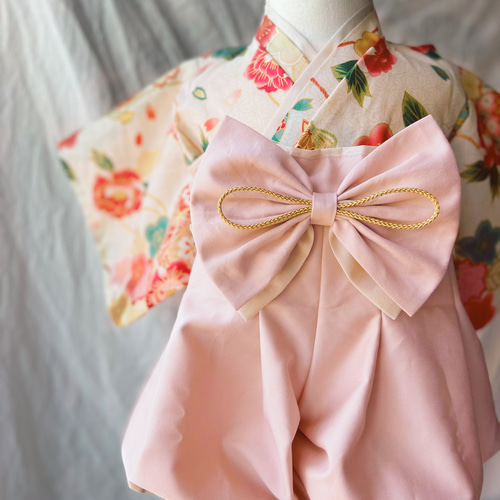 ベビー袴 手鞠和柄✖️カメオピンク ベビー袴 ベビー服 kanakota 通販