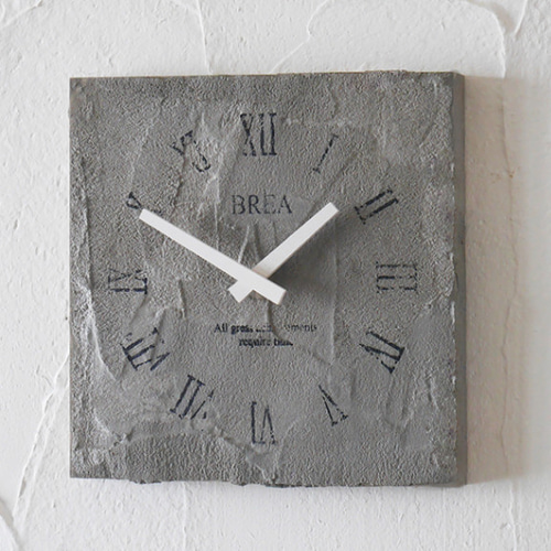 壁掛け時計 スクエア コンクリート風 静音タイプ BREA-1816 掛け時計