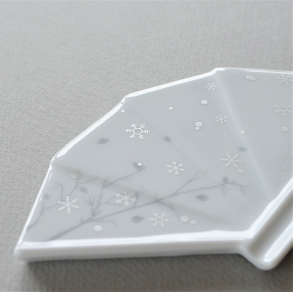 sense plate　四季　雪　小皿／菓子皿／扇子／0285034 4枚目の画像