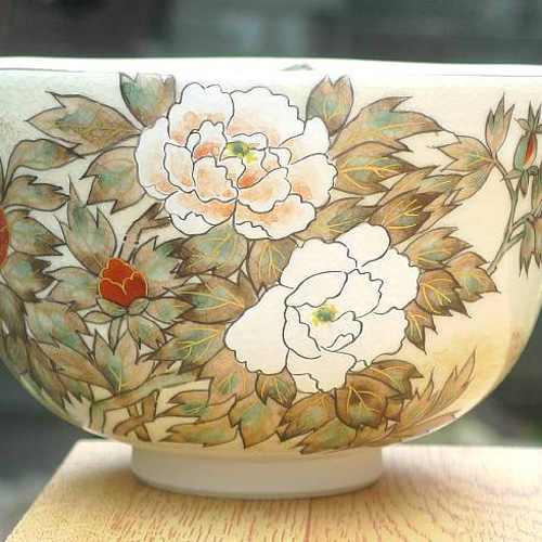 抹茶茶碗 色絵琳派 牡丹 善昇◇商品番号 6743 茶碗・めし碗 松韻