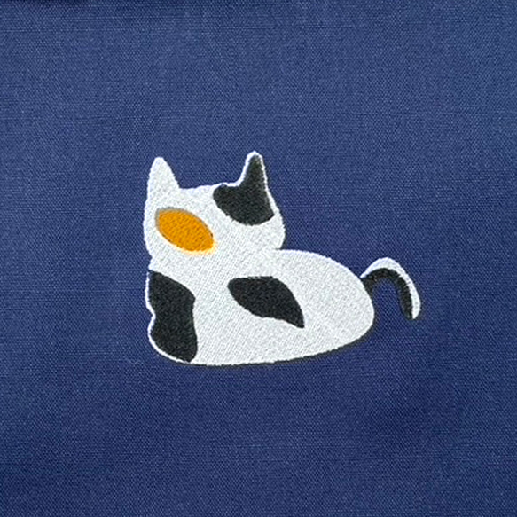 お餅猫の刺繍 キャンバスコットンミニトートバッグ【送料無料】 16枚目の画像