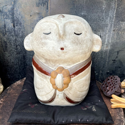 Jizo-san（大）帶坐墊（大） O-128 Ceramic / Jizo / Jizo 第1張的照片