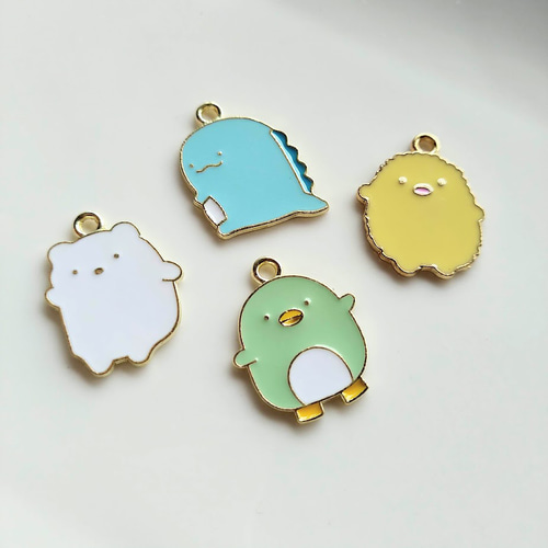 約20×15mm キャラクターチャーム 4種×2 8個セット B392 チャーム