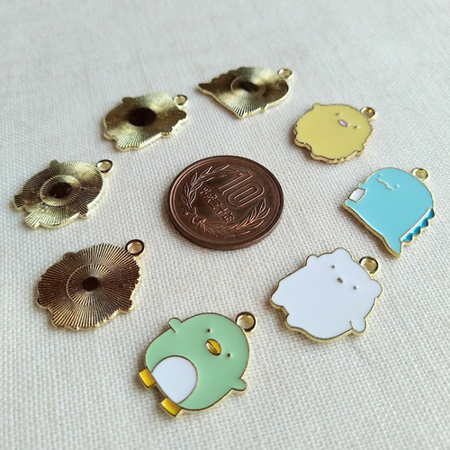 約20×15mm キャラクターチャーム 4種×2 8個セット B392 チャーム