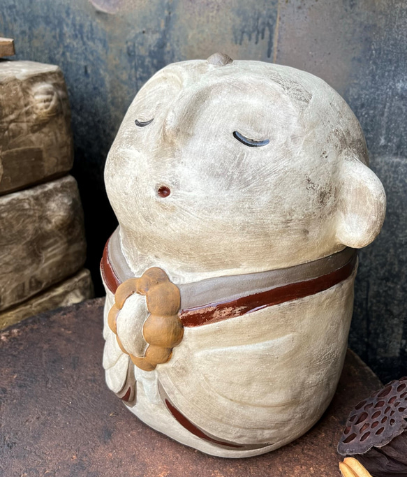 Jizo-san (Large) O-128 Ceramic / Jizo / Jizo 第2張的照片