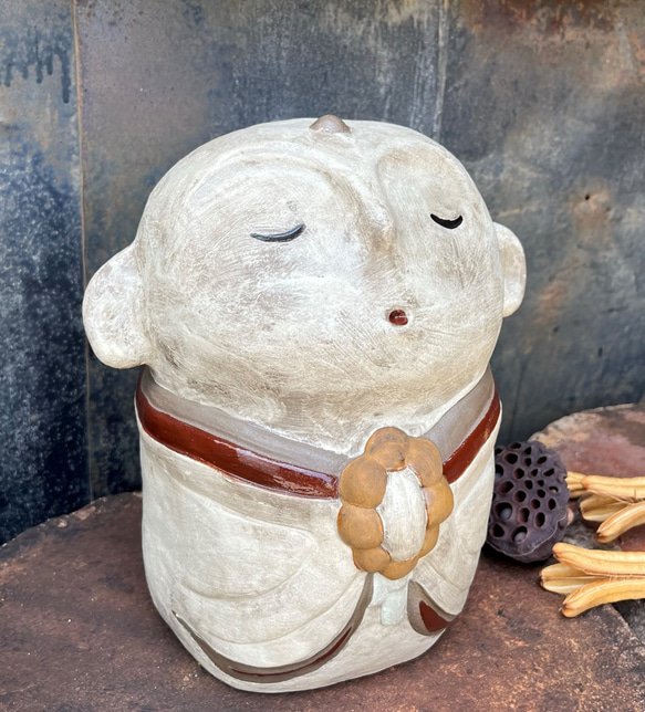 Jizo-san (Large) O-128 Ceramic / Jizo / Jizo 第3張的照片