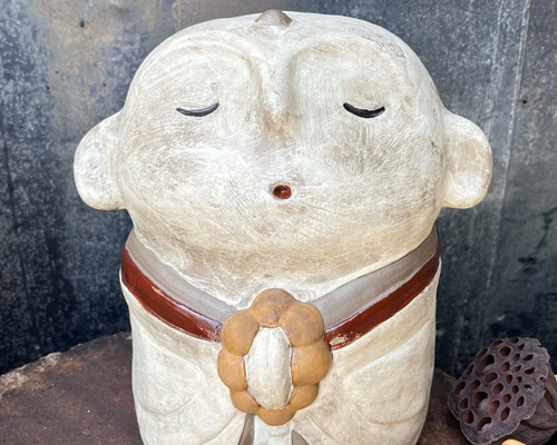 作家ハンドメイド　陶器　陶人形　お地蔵さん お地蔵さん（大） O-128 陶製 /Jizo/地藏 その他人形 サバイディー