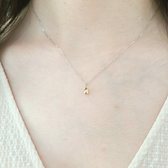 <Tropfen>Gold Drop Necklace / K10×SV925 ≪送料無料≫ KY-026N 5枚目の画像