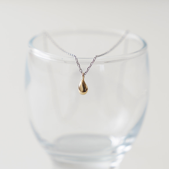 <Tropfen>Gold Drop Necklace / K10×SV925 ≪送料無料≫ KY-026N 1枚目の画像