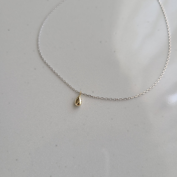 <Tropfen>Gold Drop Necklace / K10×SV925 ≪送料無料≫ KY-026N 3枚目の画像