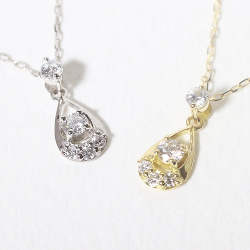 K18◇天然ダイヤモンド0.10ct◇ペンダントネックレス - ネックレス