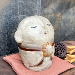 Jizo-san（小）帶墊子（中） O-129 Ceramic / Jizo / Jizo 第4張的照片