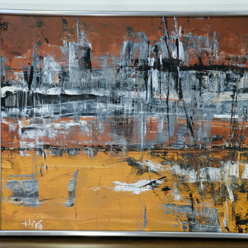 アート抽象画アクリルF8カンバスabstract art painting（ひろ