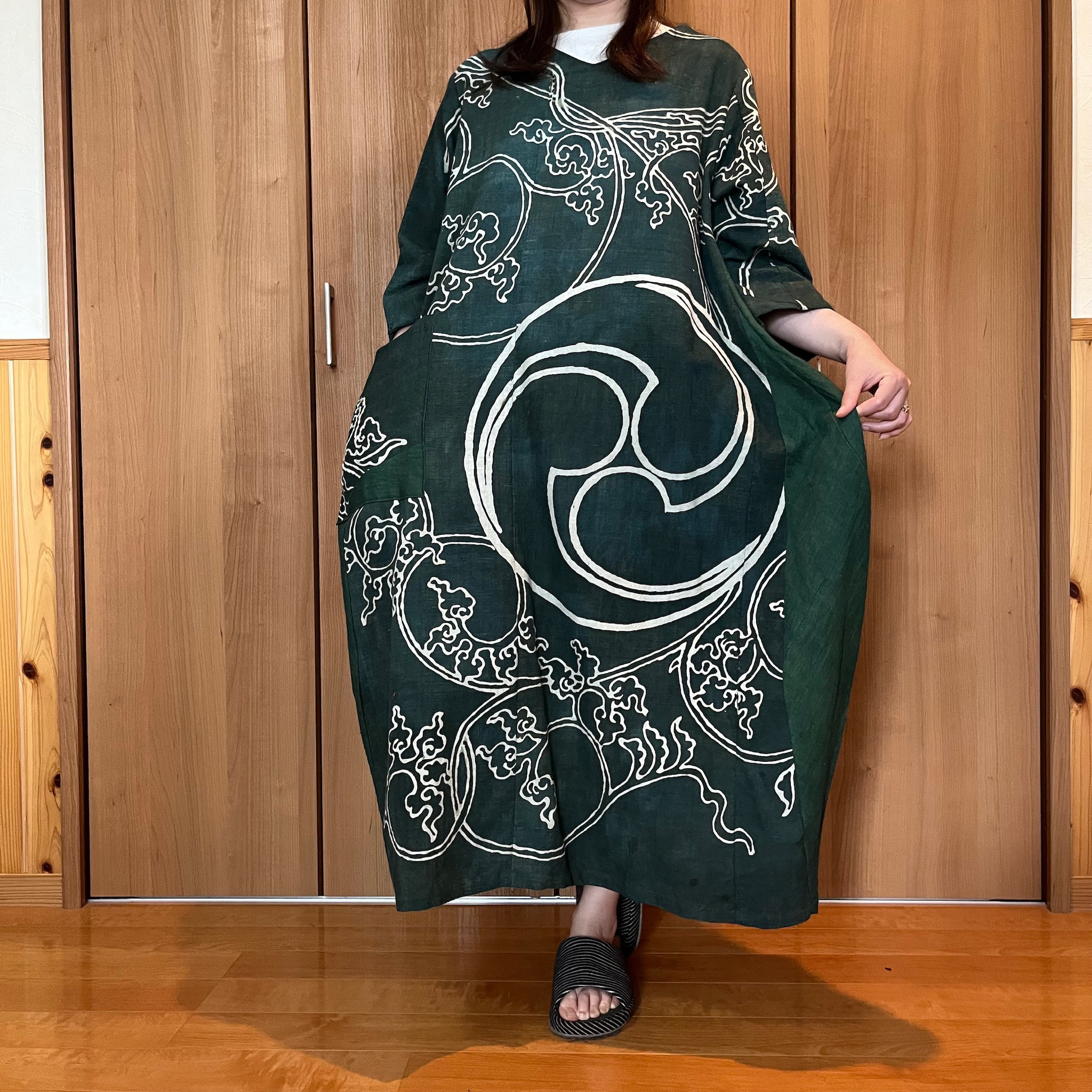 コクーンワンピース／緑 ワンピース Akemi 通販｜Creema(クリーマ  