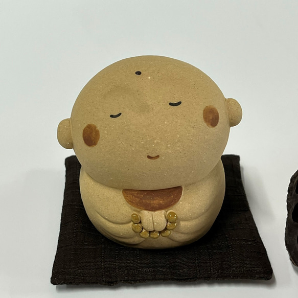 帶氣墊的圓臉地藏（非常小）O-158 Ceramic / Jizo / Jizo 第4張的照片