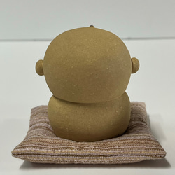 角顔地蔵　座布団（極小）付き　Ｏ-159　陶製　/Jizo/地藏 6枚目の画像