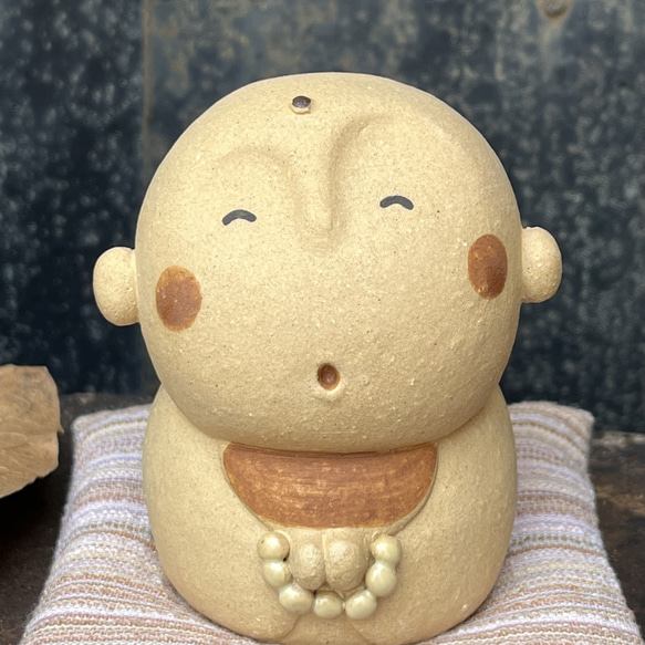 Kakugao Jizo 帶坐墊（非常小） O-159 Ceramic / Jizo / Jizo 第2張的照片