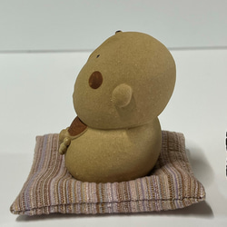角顔地蔵　座布団（極小）付き　Ｏ-159　陶製　/Jizo/地藏 7枚目の画像