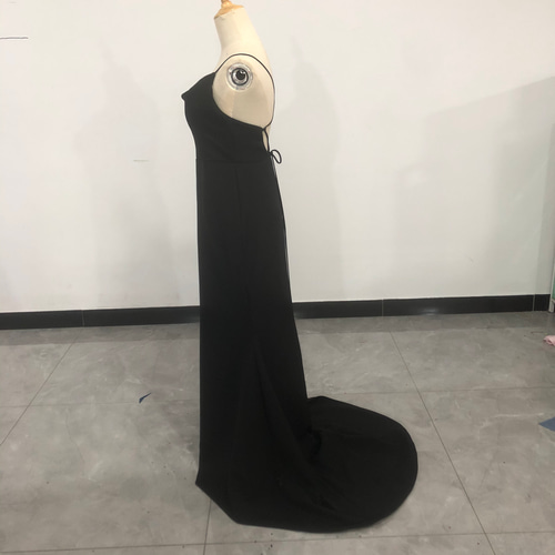 細見えシルエット 黒 パーティードレス キャミソール ソフトマーメイド  