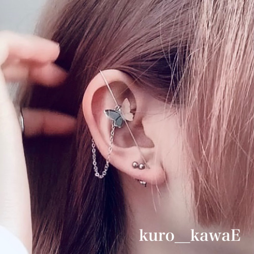 rippmonster 蝶々ピアス з^)-☆ さま専用】rippmonster 蝶々モチーフピアス