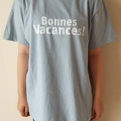 BONNES VACANCES! ロゴTシャツ 【アシッドブルー】【オートミール】 4枚目の画像