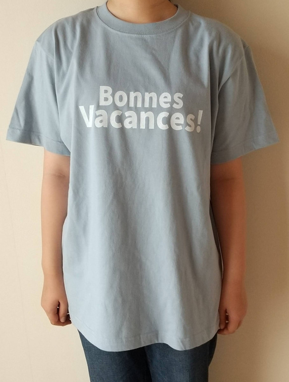 BONNES VACANCES! ロゴTシャツ 【アシッドブルー】【オートミール】 4枚目の画像