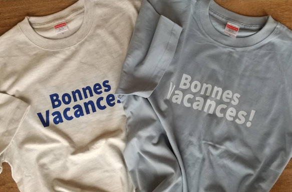 BONNES VACANCES! ロゴTシャツ 【アシッドブルー】【オートミール】 3枚目の画像