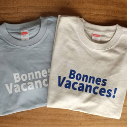 BONNES VACANCES! ロゴTシャツ 【アシッドブルー】【オートミール】 1枚目の画像